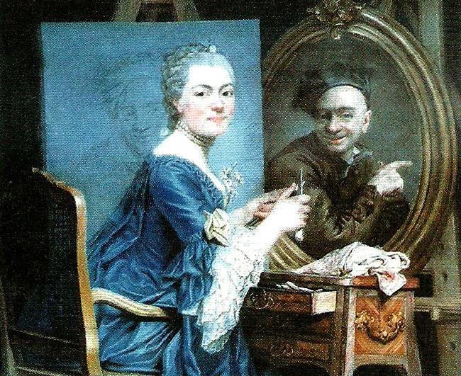 marie suzanne giroust roslin sjalvportratt med maurice quentin china oil painting image